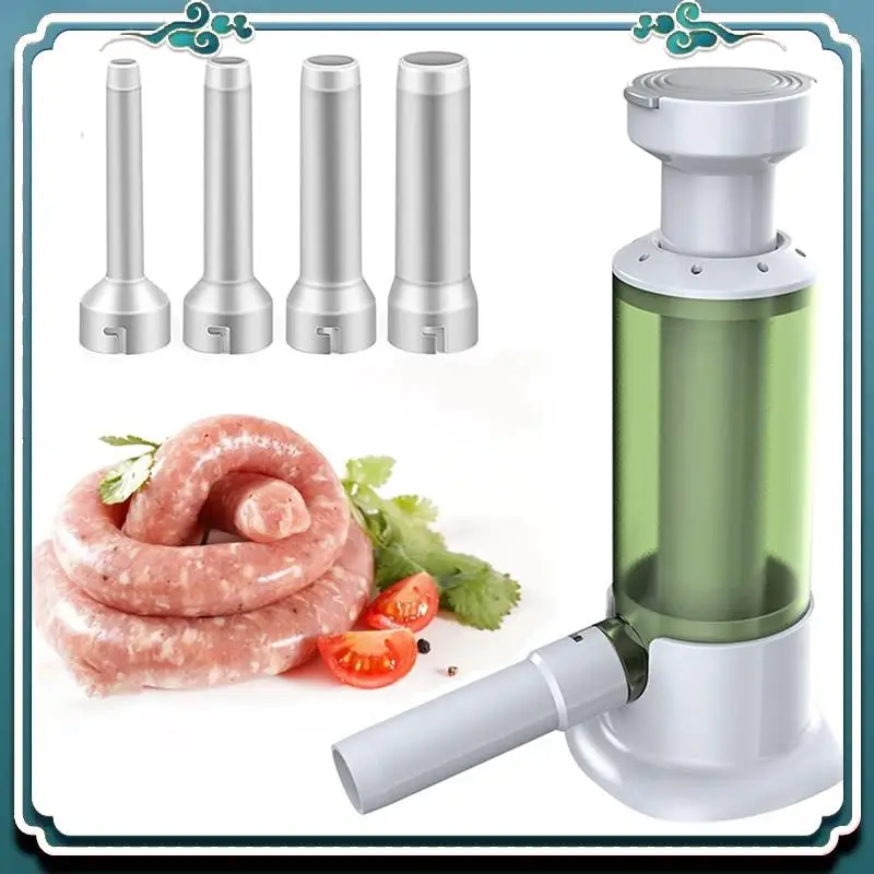 Premium Manual Sausage Stuffer Set With 4 Filling Tubes Press-Type Meat Stuffer For Homemade Sausages