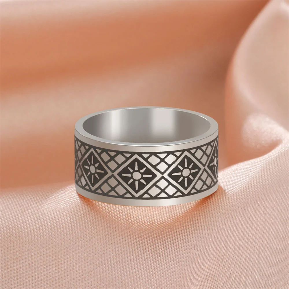 Geometrische einfache Raute Ring Edelstahl minimalist ischen Frauen Sonnen ringe Modeschmuck Valentinstag Geschenk für Liebhaber Schmuck – Detail 3