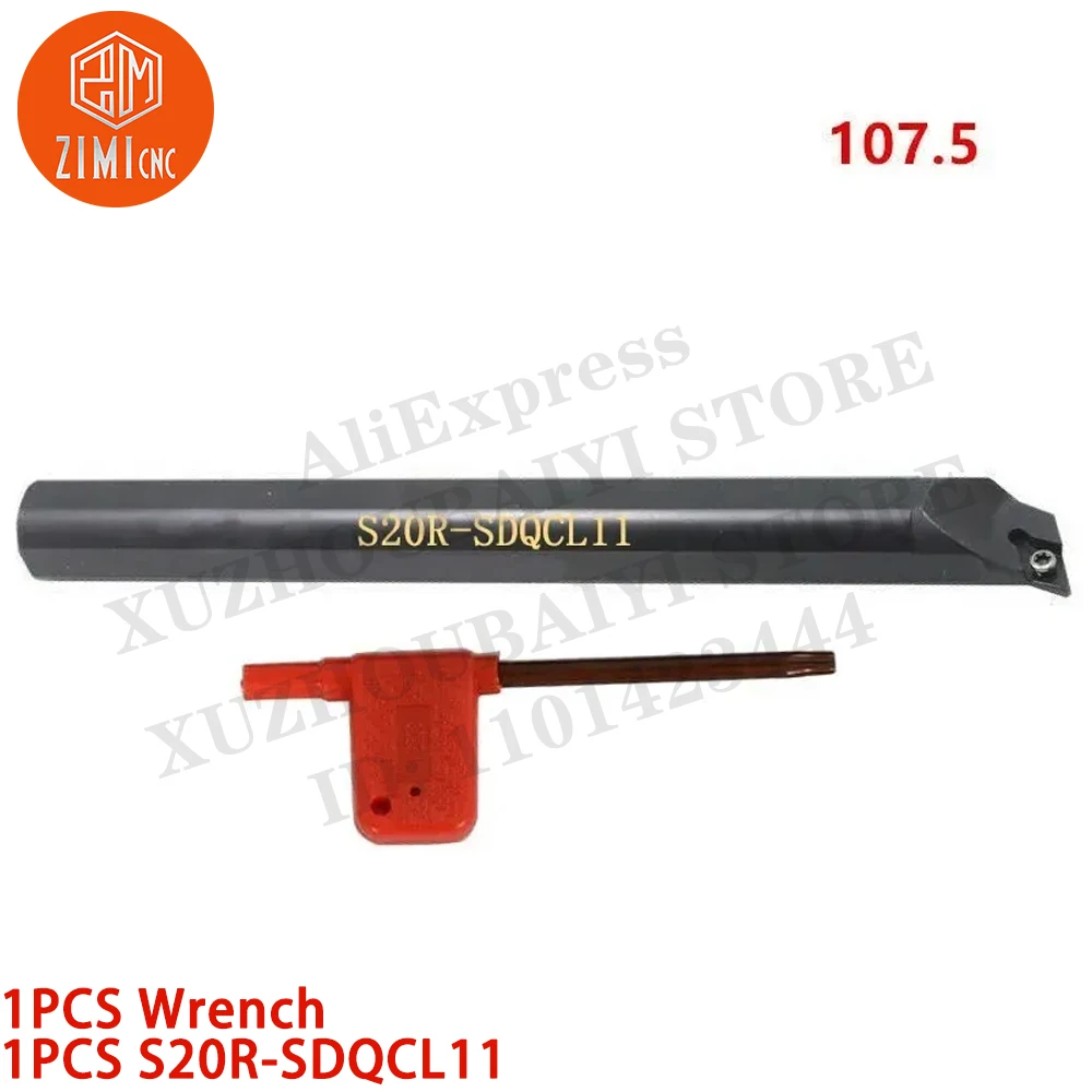 

1 шт. S20R-SDQCL11 Внутренний токарный станок с ЧПУ 20 мм Держатель токарных инструментов Для DCMT11 Твердосплавные вставки с ЧПУ токарный станок по металлу механический режущий инструмент