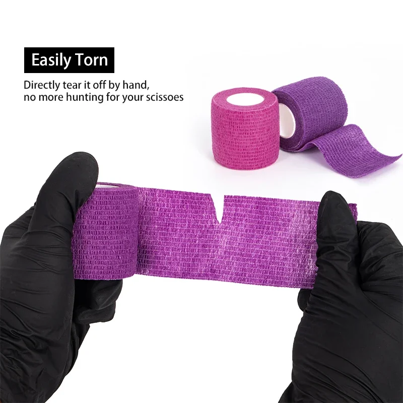 Colorful Tattoo Grip Bandage Cover Wraps Nonwoven Tapes Waterproof Self Adhesive Finger Protection Tattoo Accessories
