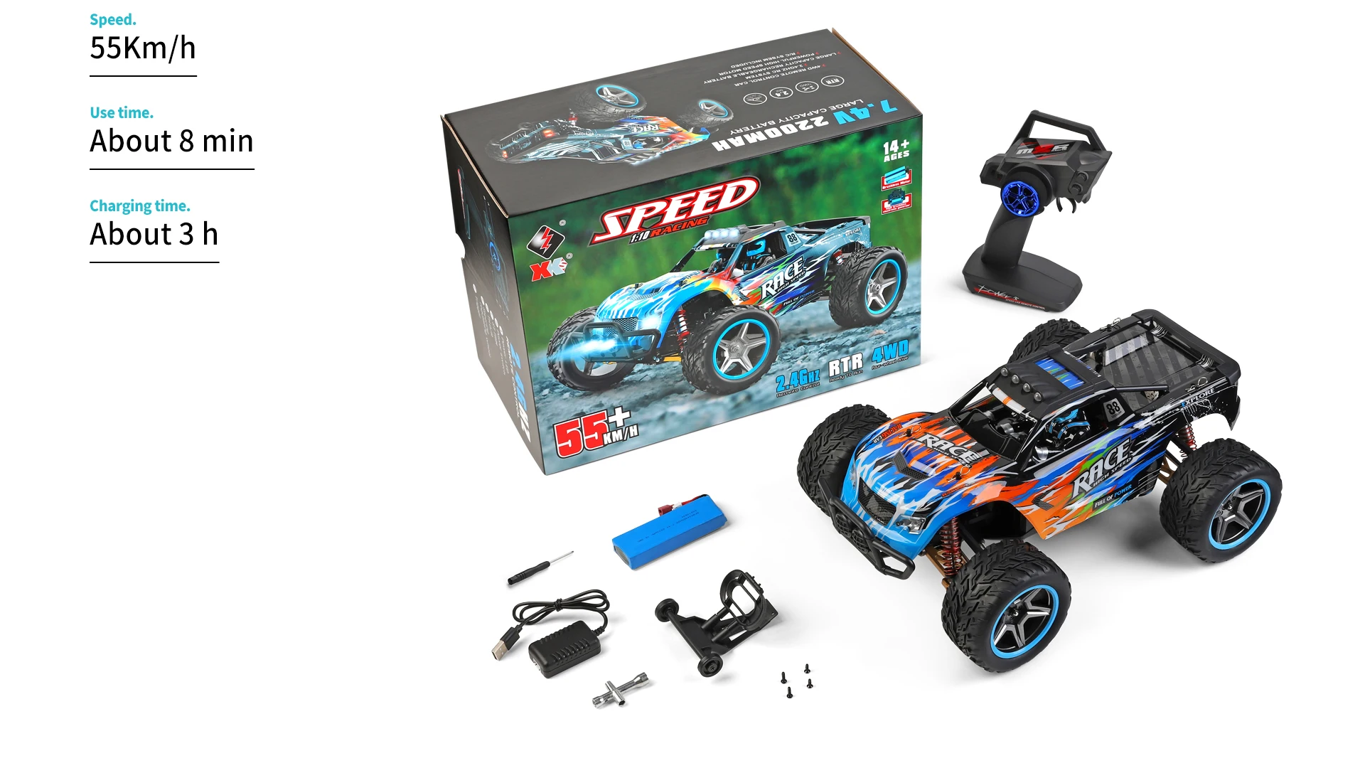 Jiangtao WLtoys 284010 Carro de controle remoto 1/28 2,4 GHz 30 KM/H Carro  de corrida de alta velocidade com controle remoto para presente infantil  RTR com chassi de metal,Multicolorido : : Brinquedos