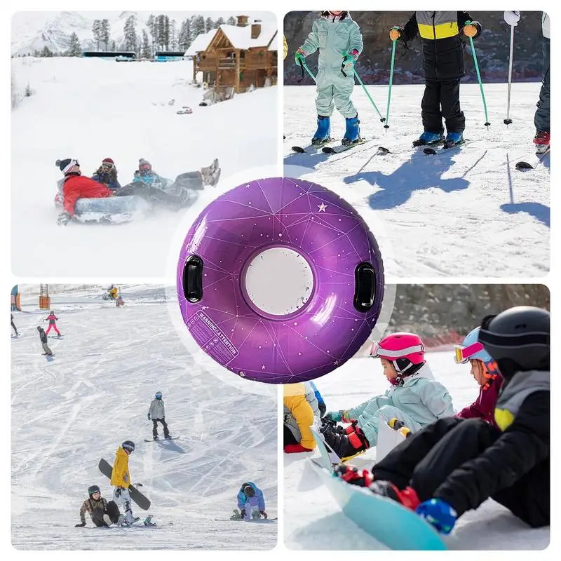Snow Sled Heavy Duty Inflatable Snow Tube For Sledding Portable Sledding Tube Funny Sled Winter Outdoor Fun Toys For Family