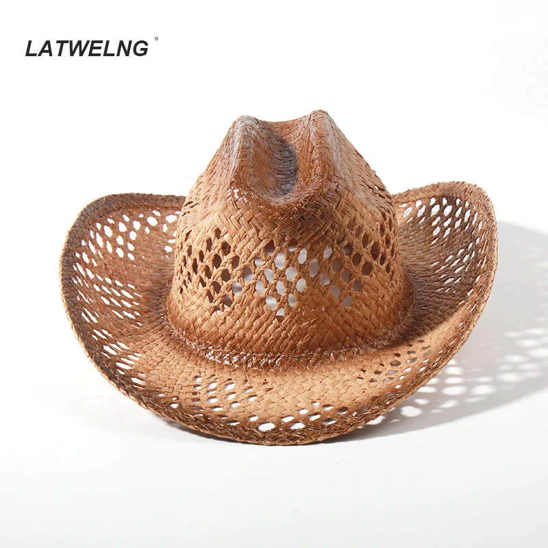 

New In Raffia Cowboy Hat Beach Hats For Women Men Luxury Designer Brand Straw Hats Wide Brim Summer Sun Hats Beach Accessories