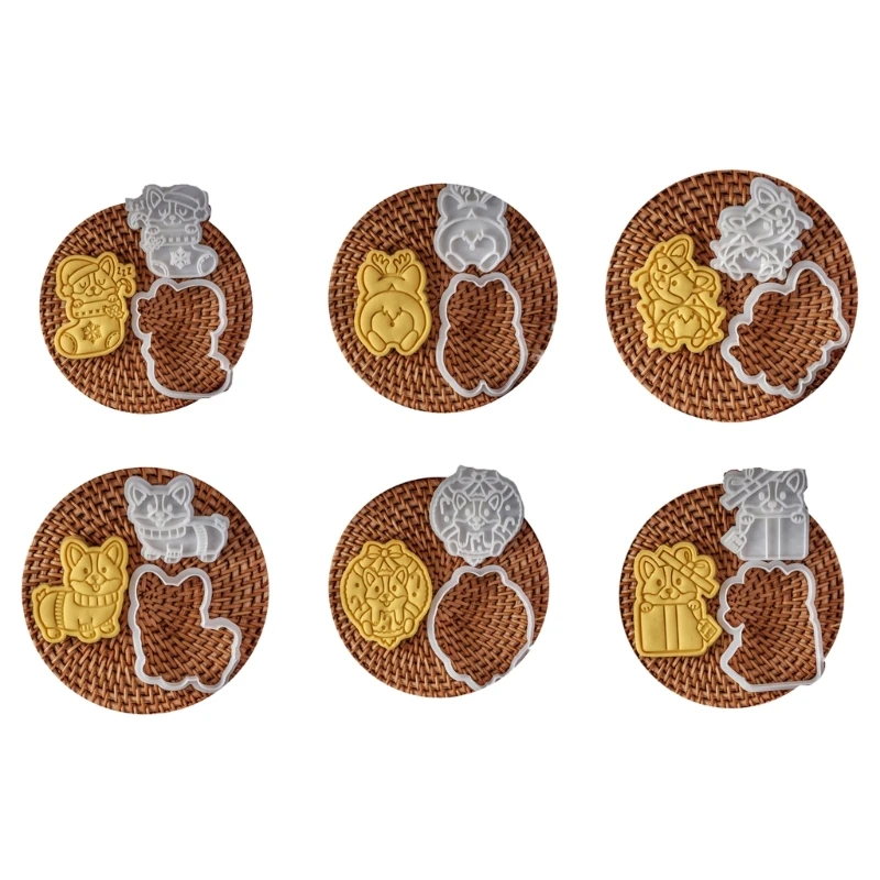 

1Set Plastic Molds Chocolate Christmas Dog Holiday Fondant Cake Candy Mould DIY Baking Decorating Tools for Dessert