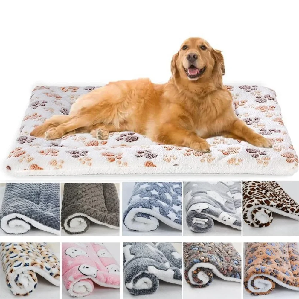 

Pet Mats Double Thickened Soft Fluffy Cat Dog Blanket Non-slip Seat Cushion Washable Fall and Winter Warm Pet Mattresses