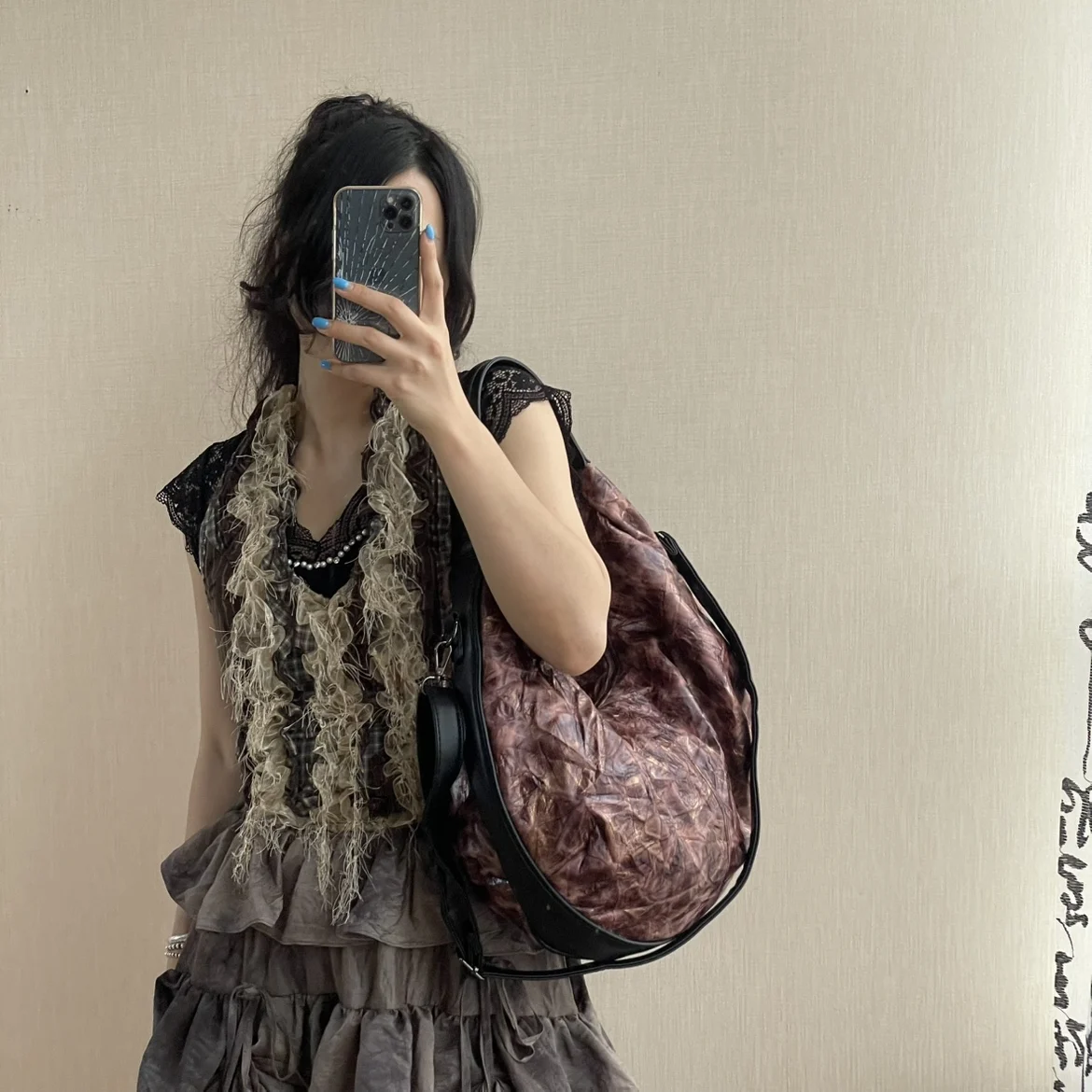 Half Moon Crumpled Dumpling Shoulder Bag Ruched Crossbody Bags for Women Designer Luxury Bags New Large Capacity Tote Bag