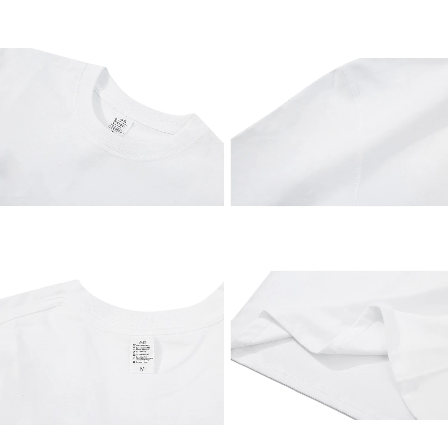 Oversize Short Sleeve Crew Neck T Shirt Unisex Loopwheel Basic Seamless Cotton Tees Plain S-2XL 5