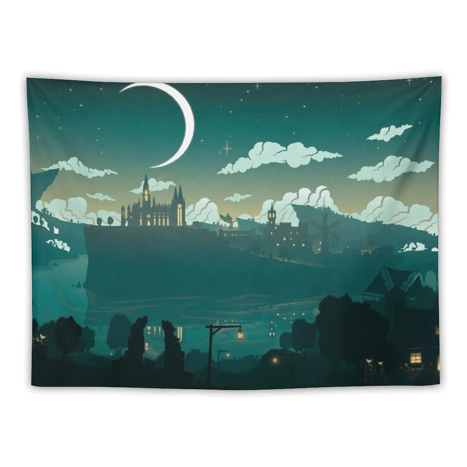 

Moon over Mondstadt Tapestry Decoration Wall Wallpaper Room Decor Tapestry