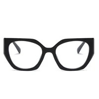 Trendy Women's Black Frame Cat Eye Eyeglasses with Square Frame and Prescription Option  -0.5 -1.0 -2.0 -3.0 -4.0 to -6.0 2