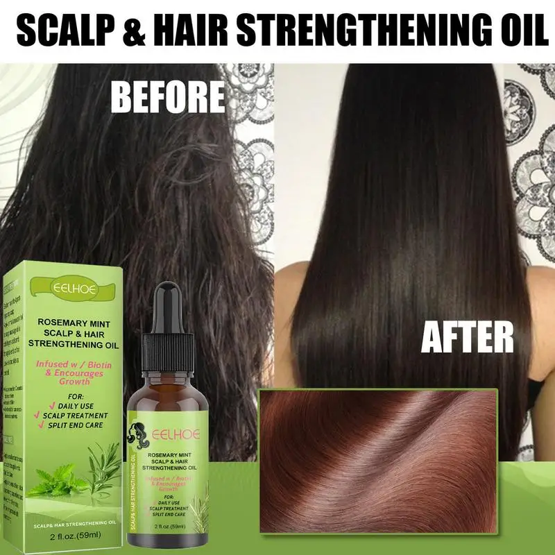 59ml Rosemary Hair Oil Nourishment Scalp Hair Growth Care Essential Oil Refreshing Firming Skin Rosemary hair care products