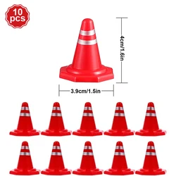 Race Car Theme Party Checkered Foil Balloons - Wheel & Tire Design for Kids Racing Birthday & Baby Shower Decorations (Mini Road Cone 10pcs)
