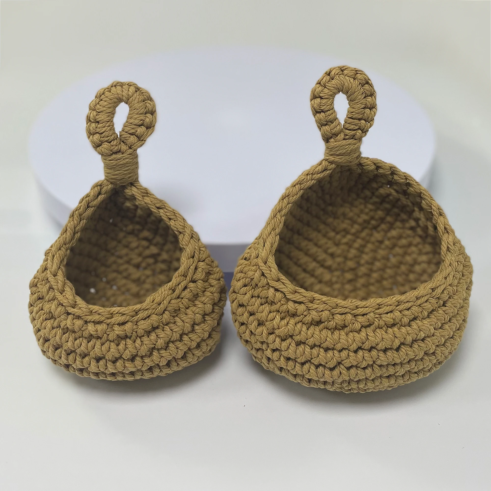 

Storage Basket Kitchen Vegetable Basket Handmade Crochet Wall Mounted Fruit Vegetable Flower Basket