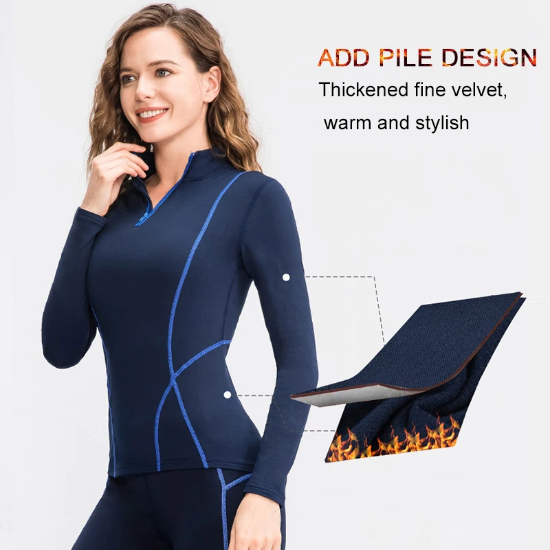 Women Thermal Underwear Velvet Thermo Lingerie Set 2 Pieces Winter Clothing Warm Suit Long Johns thermal underwear sets