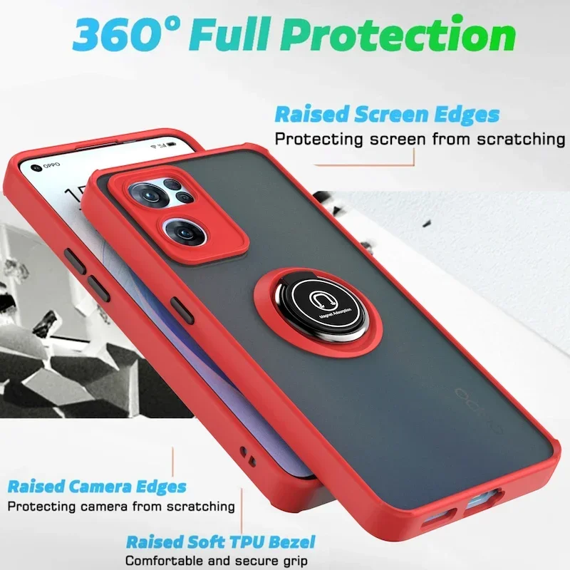 Durable Ring Holder Phone Case with Anti-Shock Protection – Versatile Back Cover