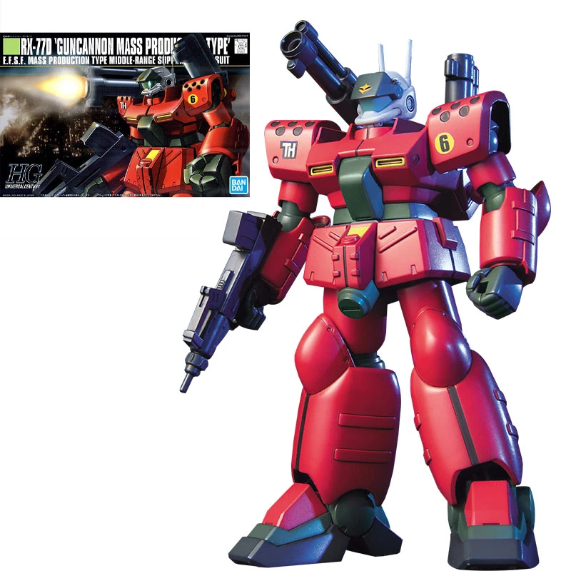 Bandai Gundam Hguc 044 1 144 Rx 77d Guncannon Mass Production Type Anime Action Figure Assembly Model Toys Gifts For Children Aliexpress