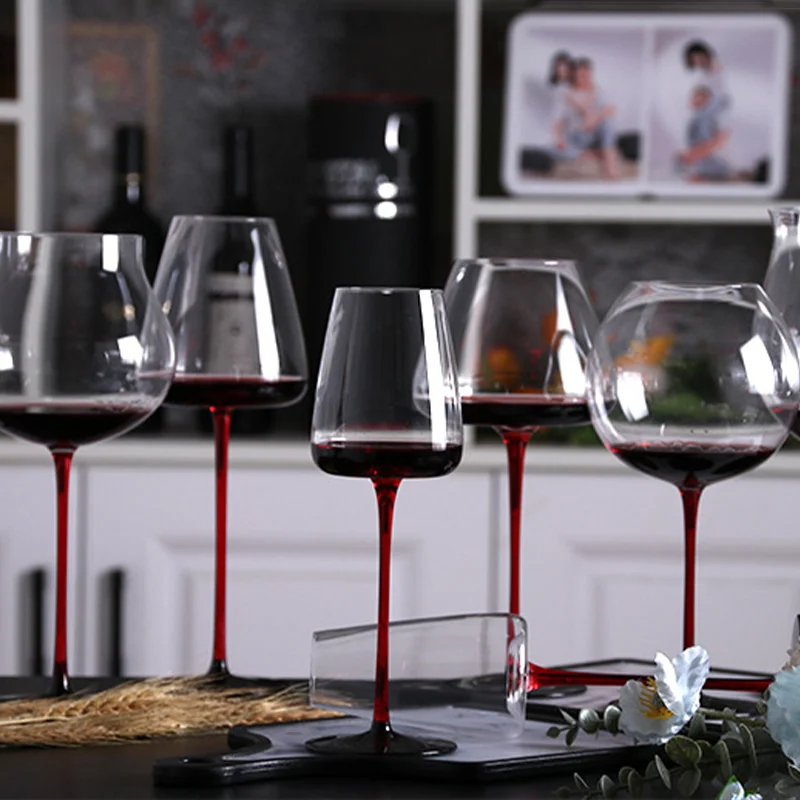 Creative Black Bow Tie Crystal Glass Bordeaux Champagne Goblet High Capacity High-End Light Luxury Burgundy Wine Glasses Home