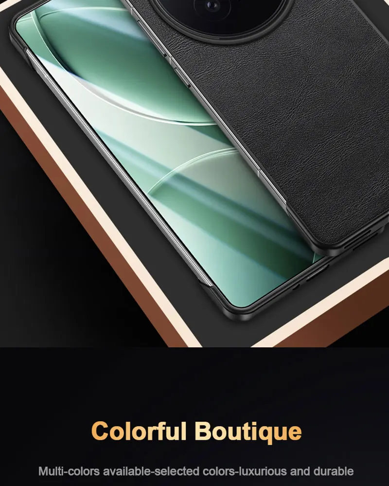 VIVO Premium PU Leather Frameless Shockproof Phone Cover - Durable PC Protection Shell