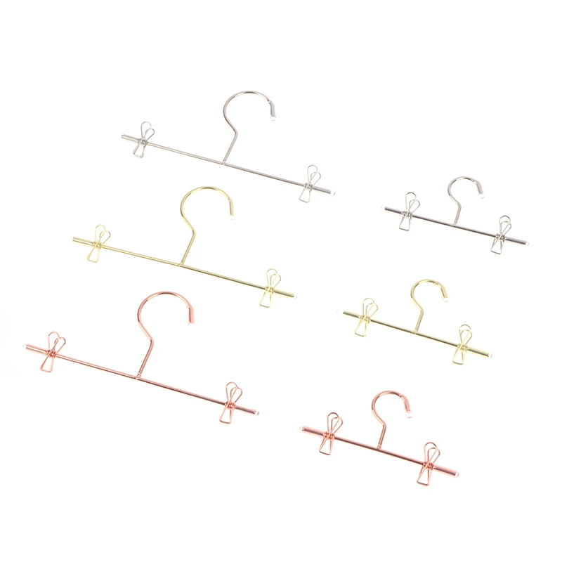 Metal Baby Clothes Pantyhose Clip Small Hanger Cute Mini Plastic Hangers Coat Dress Dolls Accessories for Doll Wardrobe