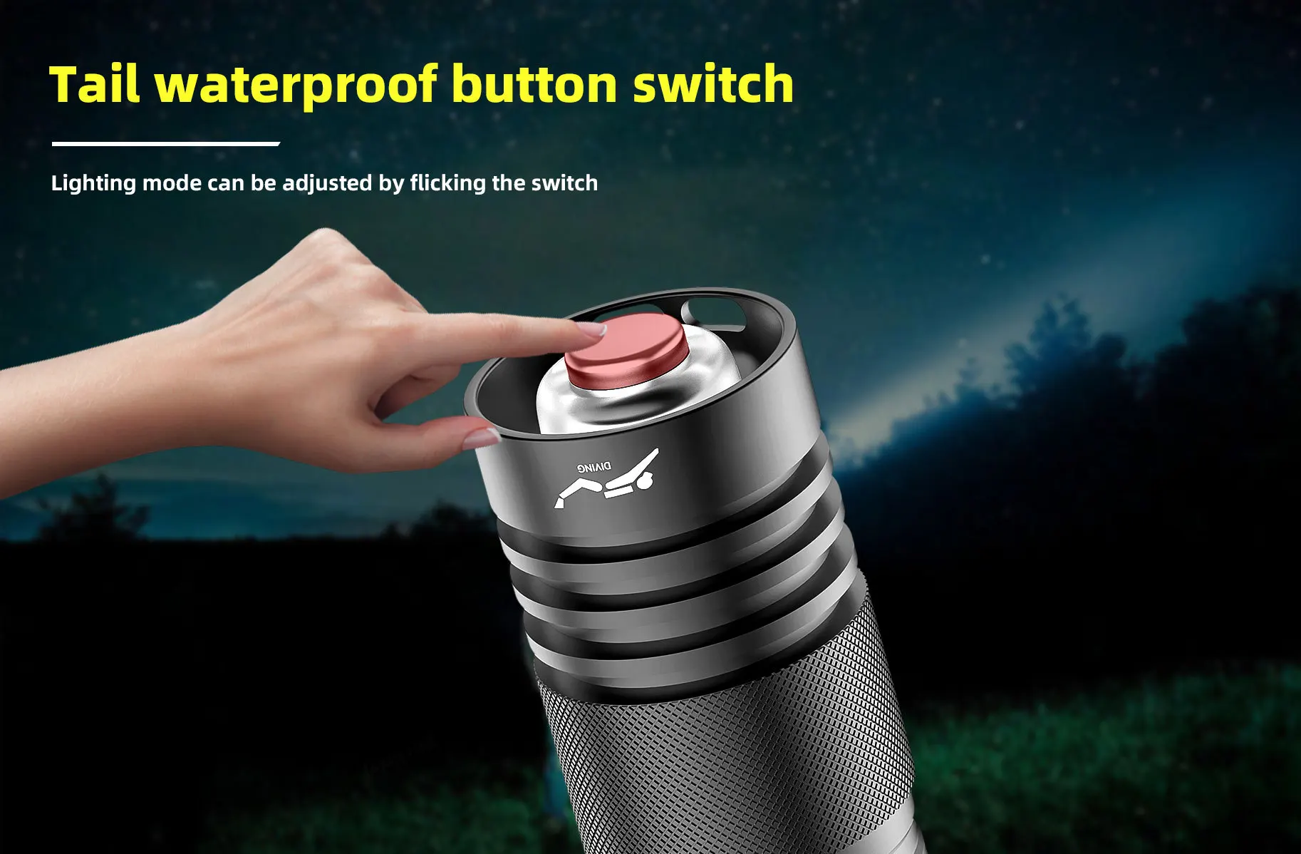 Description Picture 6 of itemLED Dive Light Scuba Dive Flashlight Super Bright L2 LED Underwater Flashlights for Diving Waterproof Submersible Flashlight