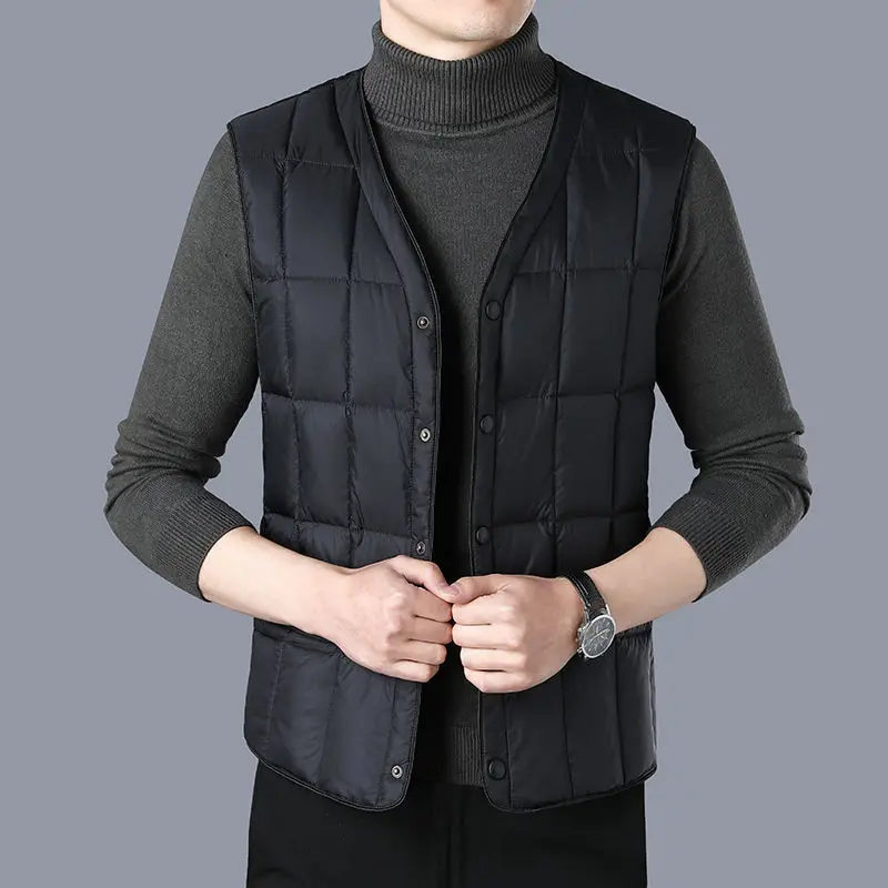 

Men Vest Coat New Brand White Duck Down Vest Men Autumn and Spring Warm Coat Ultralight Jacket Male Windproof Clothing Q16