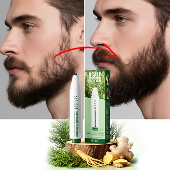 3IN1 Rosemary Beard Growth Serum Ginger Hairline Thickening Essence Eyebrow Growth Oil Stimulates Follicles Promote Hair Growth 1