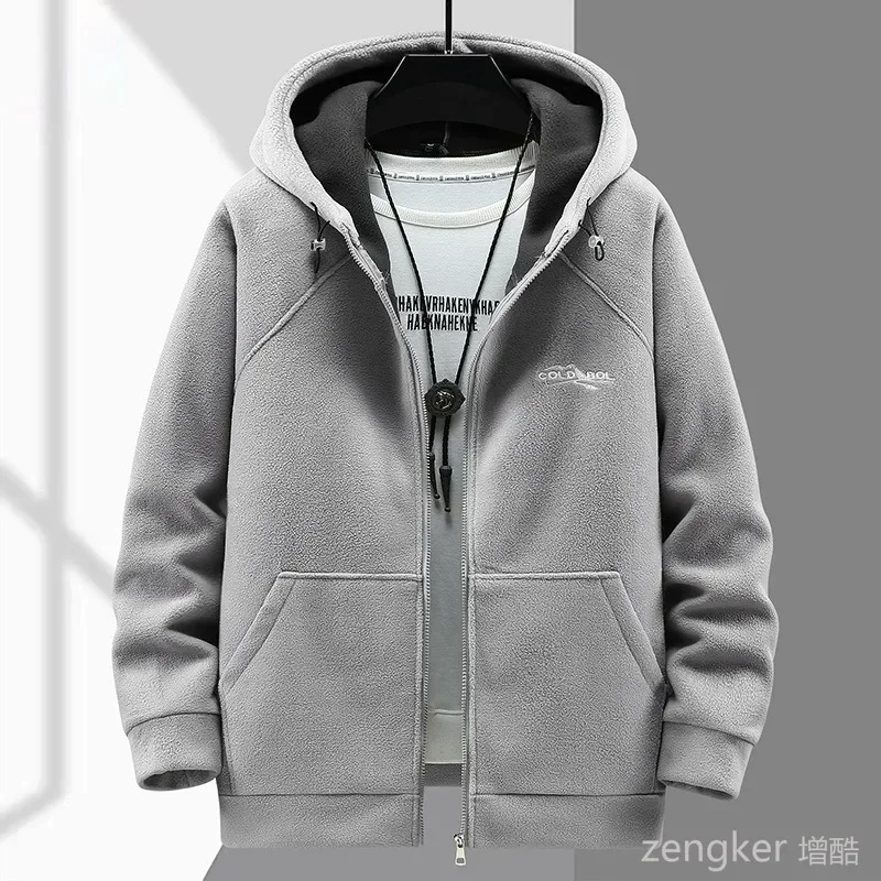 Autumn Winter Thickened Fleece Coat for Men's Trendy Fatty Hooded Plus Size Warm Fleece jacket Fat guy 190kg 12xl 11XL 10XL 4