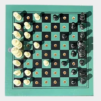 Mini Chess Board Set Folding Wooden Chessboard Board Game Portable Kid Toy Portable Outdoor Charlie Box Gifts For Child Adults 2