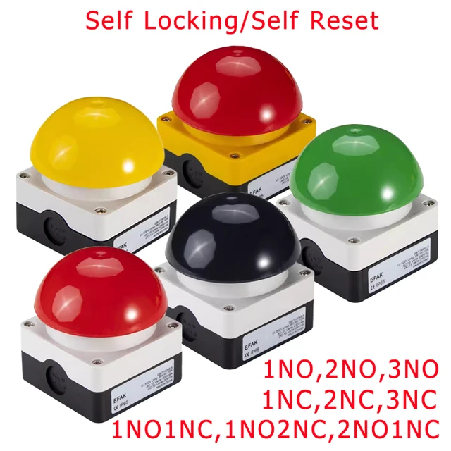 Pedal Switch IP67 Watproof Responder Switch AC/DC Emergency Stop Button Handle Foot Push Self Reset Locked NO/NC Start Contactor 1