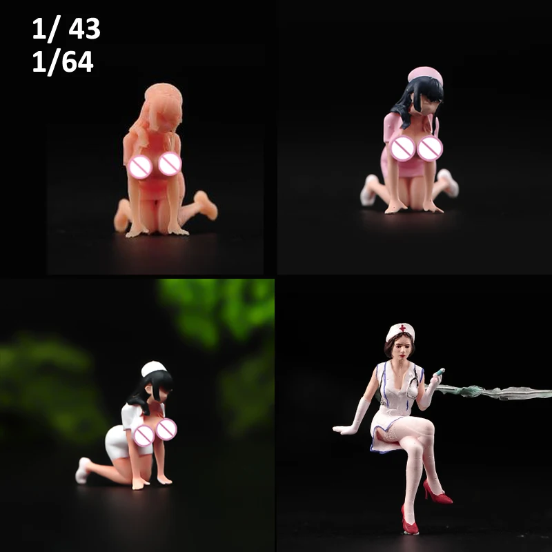

Painted or Unpainted 1/ 43 1/64 Manual Handmade Female Nurse Doll Resin for Decoration Miniature Scene Model Toys