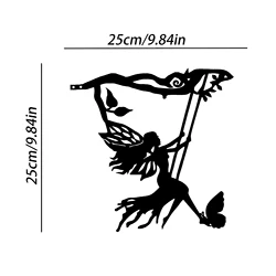 Iron Silhouette Witch and Cat Garden Stake (TY-001-04)