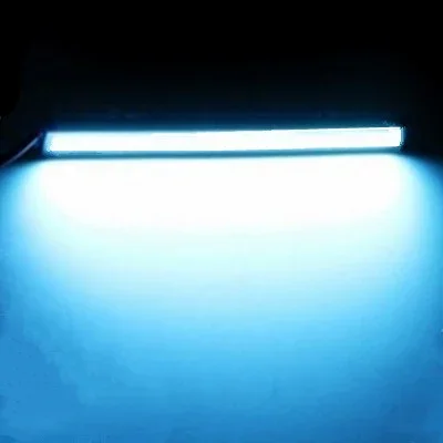 thumbnail image 1 of Barra de luz LED COB de 2 x 17 cm para decoración de faros de vehículos, tira trasera para motocicleta, luz diurna automática DRL de 12 V, color blanco, 1 of 5