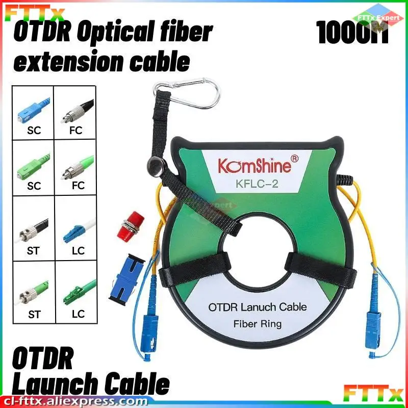 

KomShine SC/LC/FC UPC APC OTDR Launch Cable Ring Singlemode G652D OTDR Dead Zone Eliminator, Fiber Rings 1000m Multi Connectors