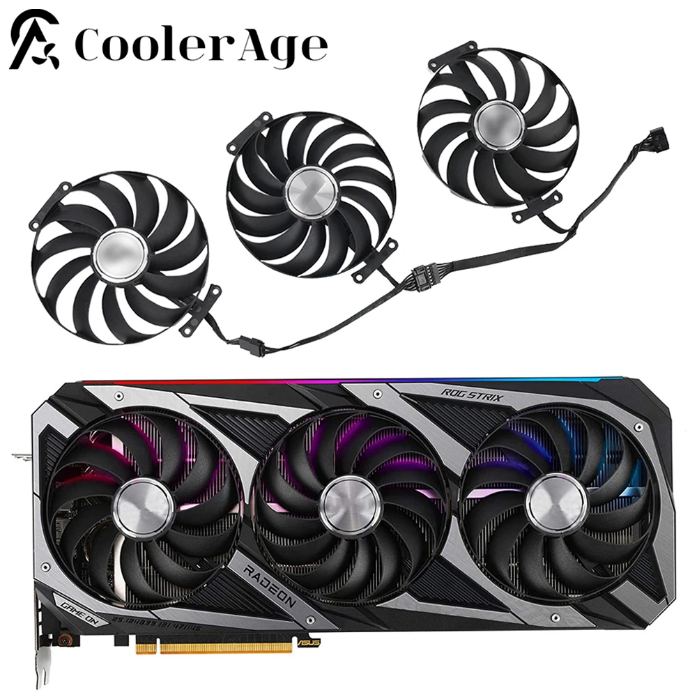 Placa de Vídeo Ventilador Mais Frio para Asus Rog Strix Rtx 3070 3080 3090 3060ti 3080ti 3090ti Gaming Rx6700xt Rx6800 Gpu fã 95 mm Cf1010u12s