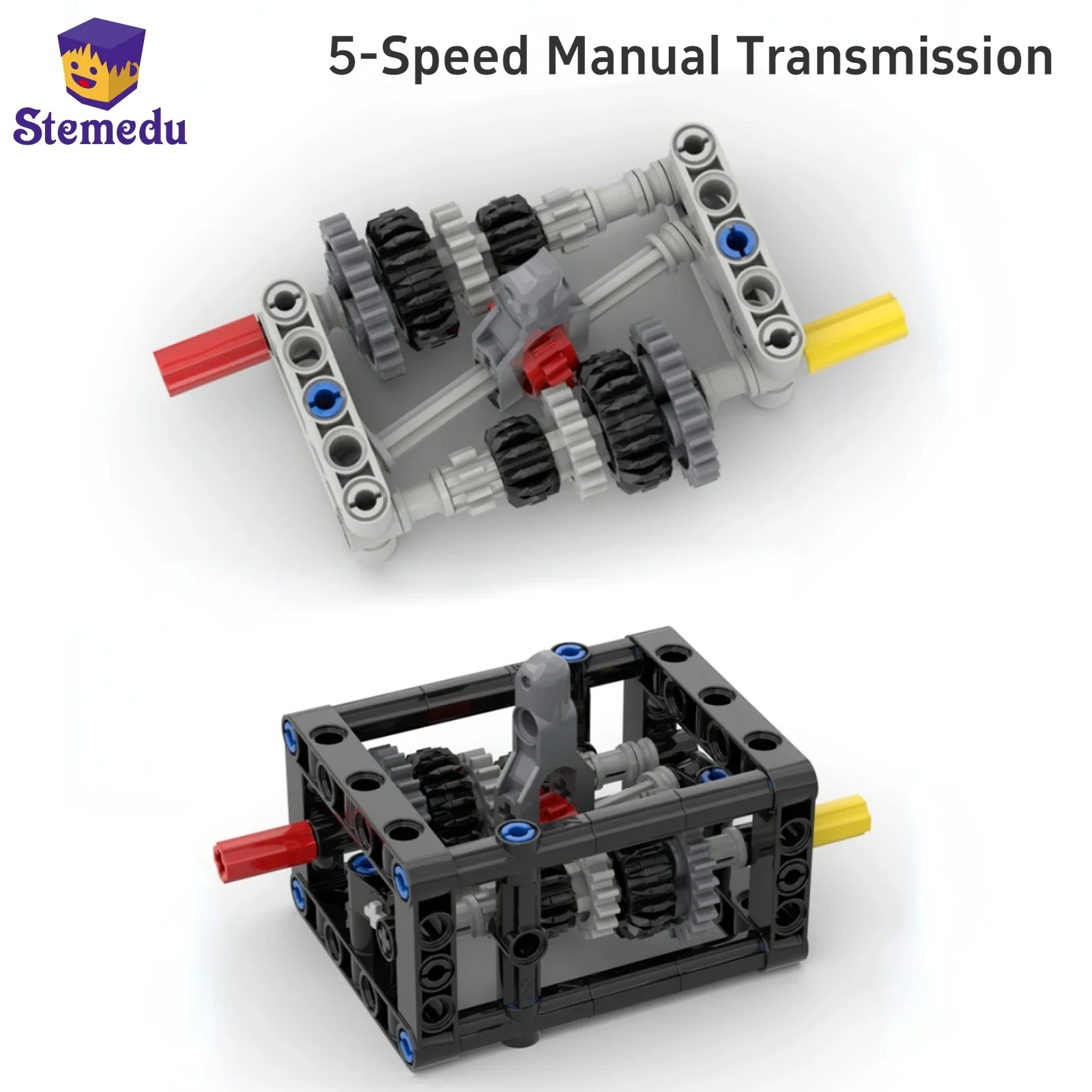 MOC Smooth 5-speed Transmission Manual Chassis Variable Speed Wave Box B35 B69 Building Block Differential Gear Compatible Leduo
