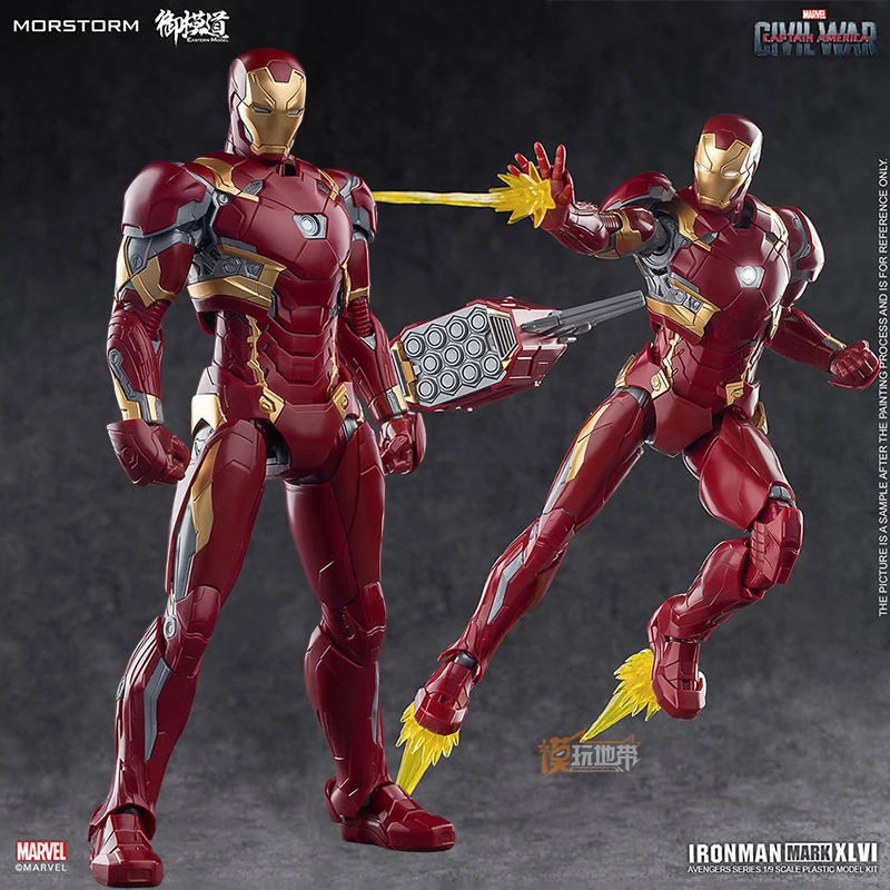 E-Model Mk46 Iron Man Mark Xl Vi Kit Modello In Plastica Scala 1/9 Kit Modello Di Assemblaggio Action Toy Figure Regali