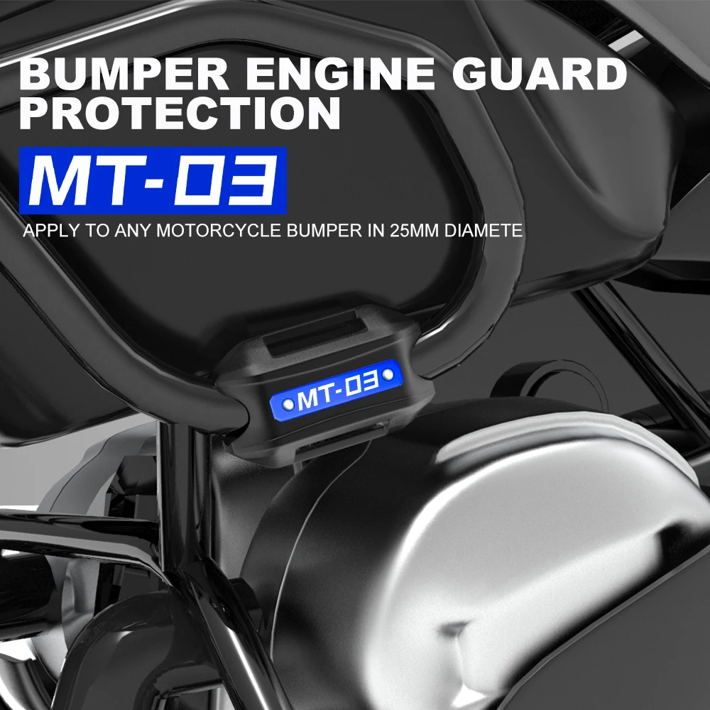 

For Yamaha MT03 MT 03 2016 2017 2018 2019 2020 Motorcycle 25mm Crash Bar Bumper Engine Guard Protection Decorative Block