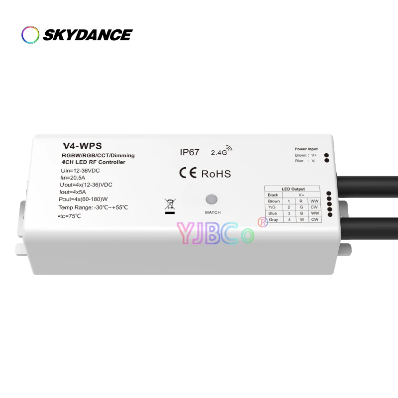 Skydance 4 channel Waterproof IP67 LED Strip Controller 4CH 2.4G RF single color/dual color/RGB/RGBW remote control 12V-36V 24V afg 3021 afg 3022 afg 3031 afg 3032 multi channel dual single channel arbitrary function generator 20mhz 30mhz