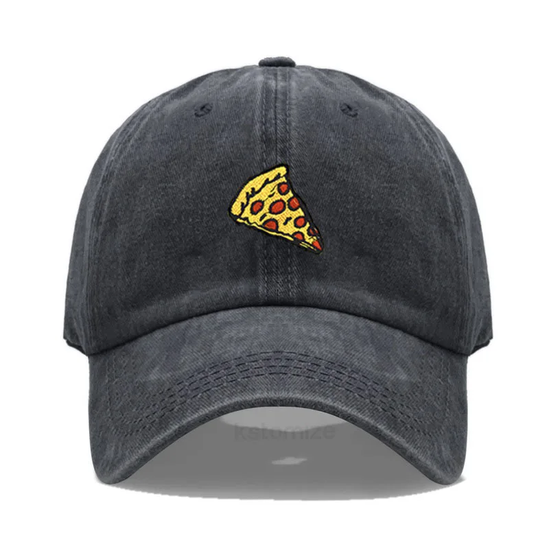 Pizza Embroidered Baseball Caps for Men Women Retro Soft Washed Cotton Dad Hat Snapback Cap Wholesale Dropshipping 2