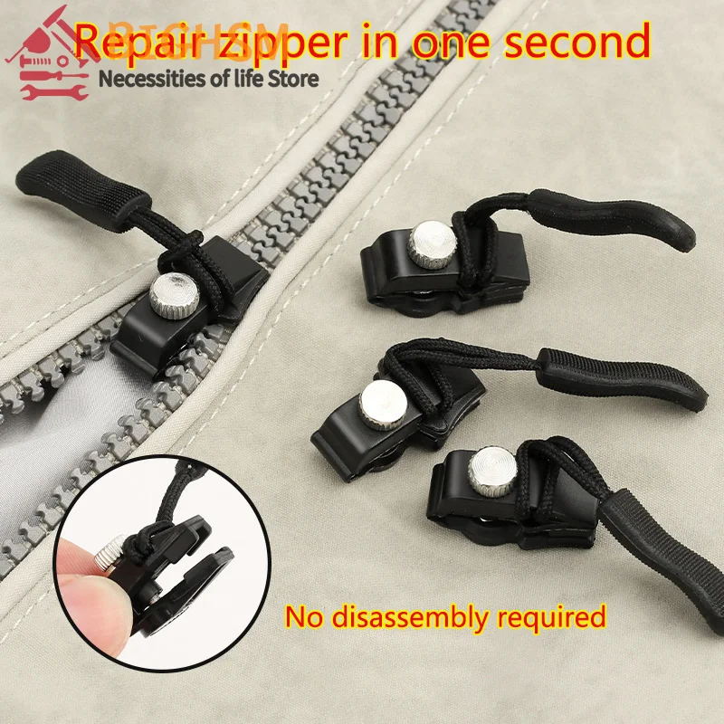 Universal Instant Zipper Repair Replacement Kit Durable Fix Zipper Replacement Slider Pull For Jacket Bags Coat 3PCS zipper repair kit zipper pullers zipper sliders zipper heads