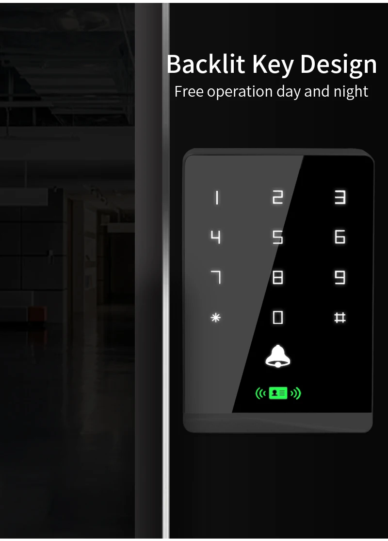 Dual RFID 125Khz+13.56MHz NFC Reader Outdoor Access Control Keypad IP67 Waterpro