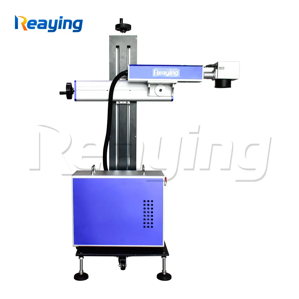 Flying Marking Fiber Laser Marking Machine For Metal Serial Number Stainless Steel Bottle Tags Ring Maker 30 watt 50W