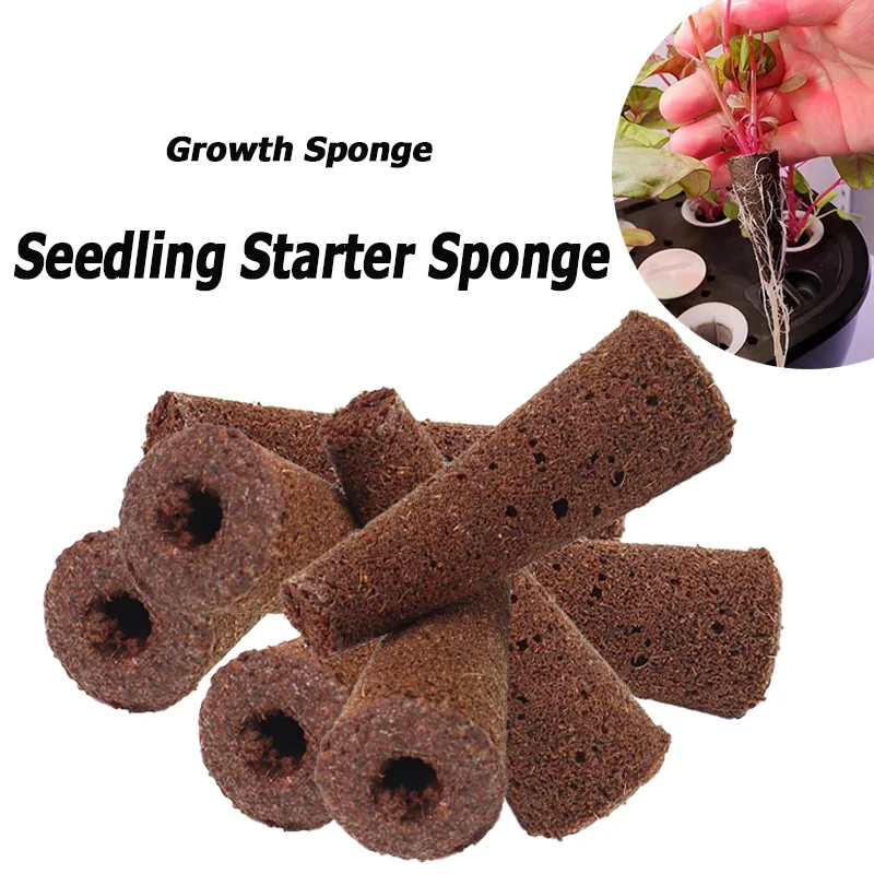 10/30/50Pcs Seedling Starter Sponge Kit Supplemental Growth Sponge Hydroponic Indoor Garden Germination System Gardening
