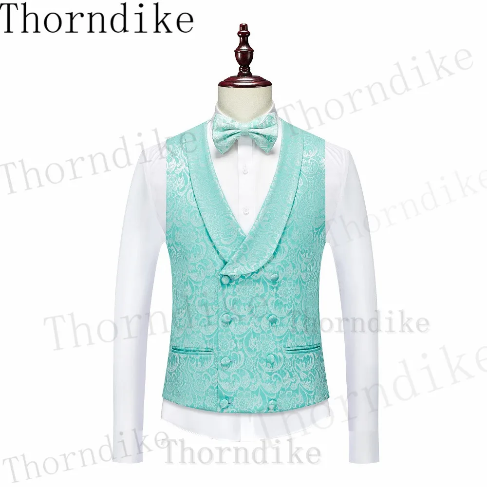 Thorndike Handsome Latest Designs Slim Fit Floral Jacket Party Tuxedos Male Dress Double Breasted Wedding Groom Men Suits