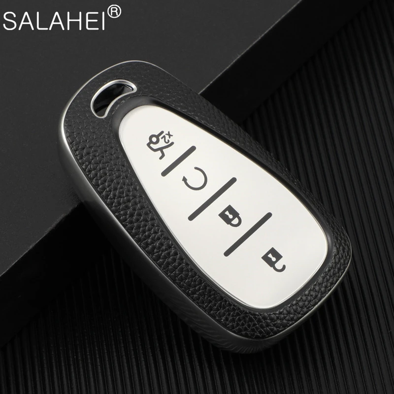 Leather Car Key Case Cover For Chevrolet Chevy Malibu Camaro Cruze Traverse Spark Equinox Sonic Volt Protect Shell Accessories