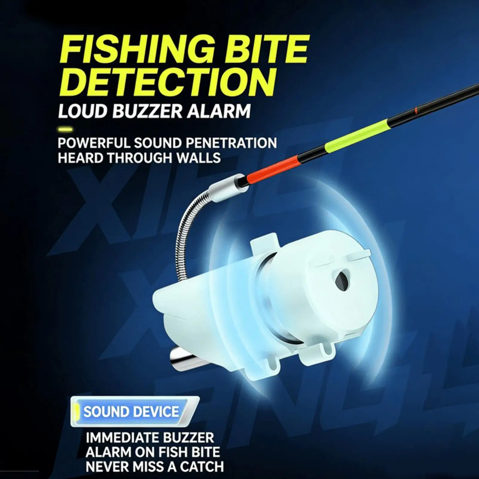 Enhanced Night Fishing Alert System with LED Light & Buzzer - High Sensitivity Detection and Anti-False Alarm Technology