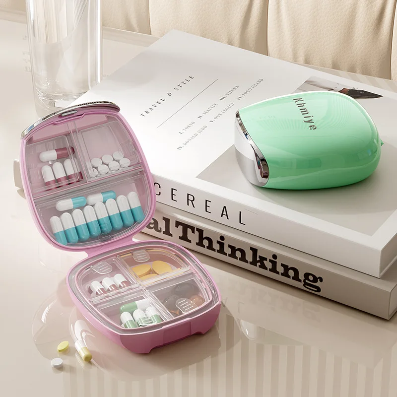 Compact Weekly Pill Organizer with Reminder - Portable Three-Meal Medicine Box