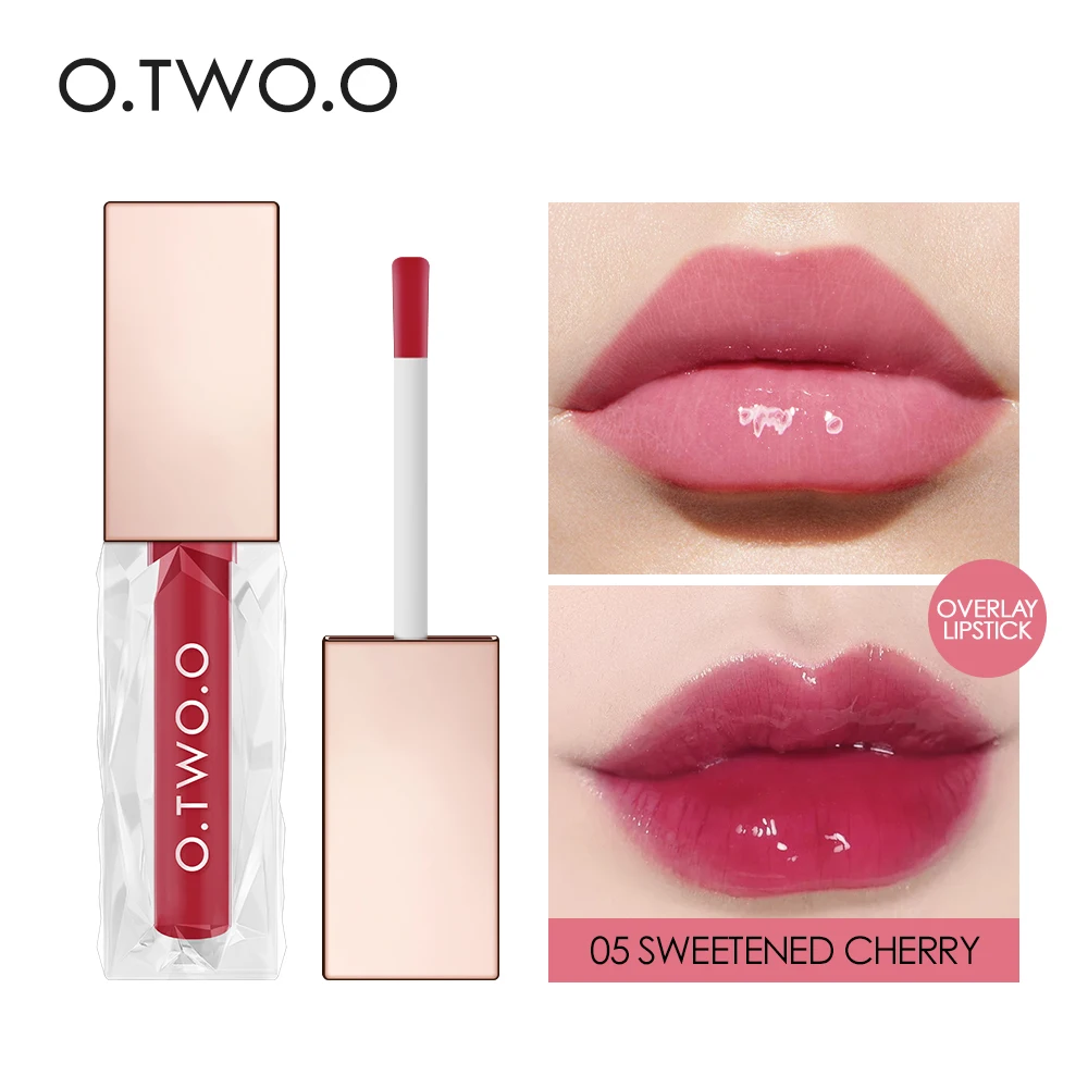 

O.TWO.O Clear Crystal Lip Gloss Moisturizing Lip Oil Long Lasting Jelly Lips Transparent Shine Makeup Honey Lipgloss