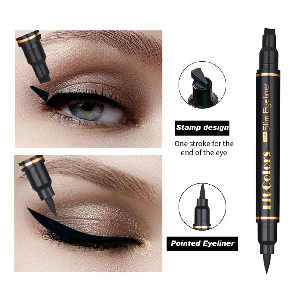 Waterproof Liquid Eyeliner Set Double Ended Stamp Makeup Kit_voghion.com