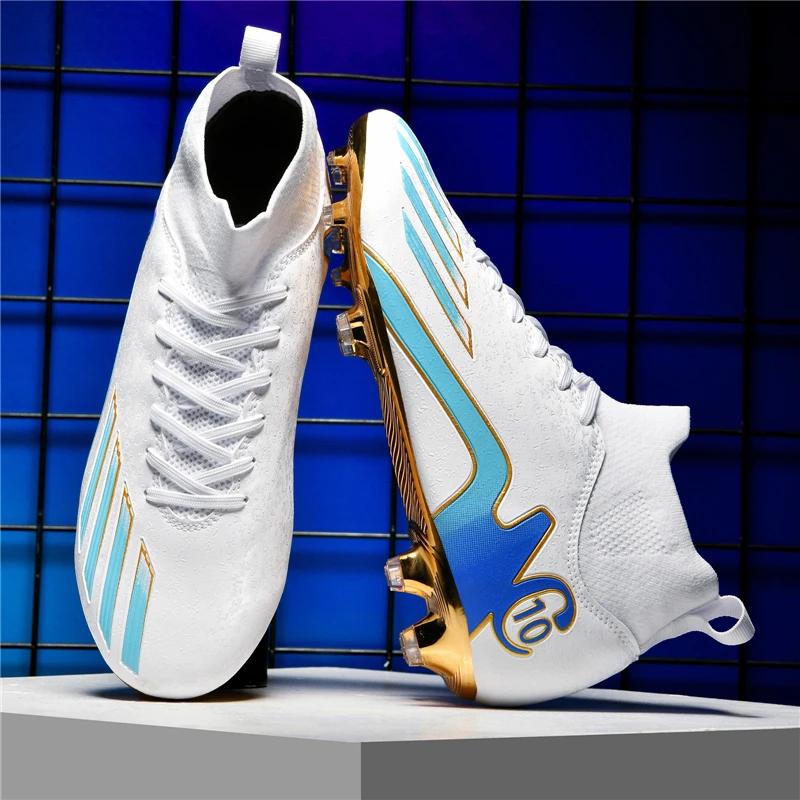 

2024 Men's Soccer Shoes Large Size Ultralight Football Boots Boys Sneakers Non-Slip AG/TF Soccer Cleats Ankle Boots Unisex
