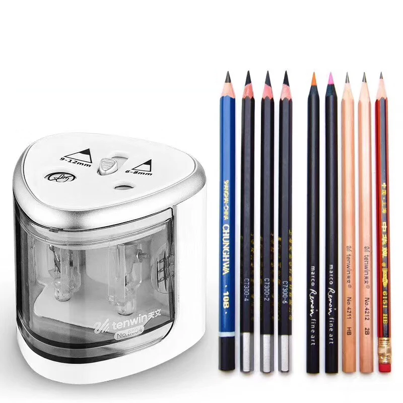 Pencil Sharpener Automatic pencil sharpener Two-hole Electric Switch Pencil Sharpener stationery Home Office School Supplies